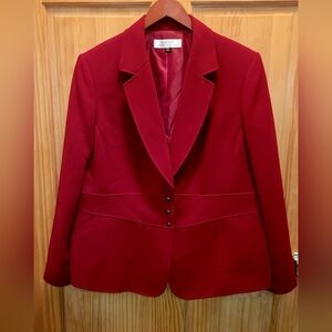 Tahari Arthur S Lavine Deep Red Blazer with 3 Snap Closure Size 14W
